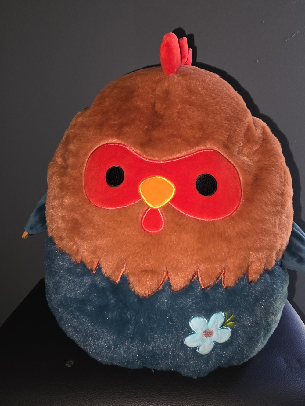 Squishmallow Plush Chicken Small Pet Toy - Brown and Blue